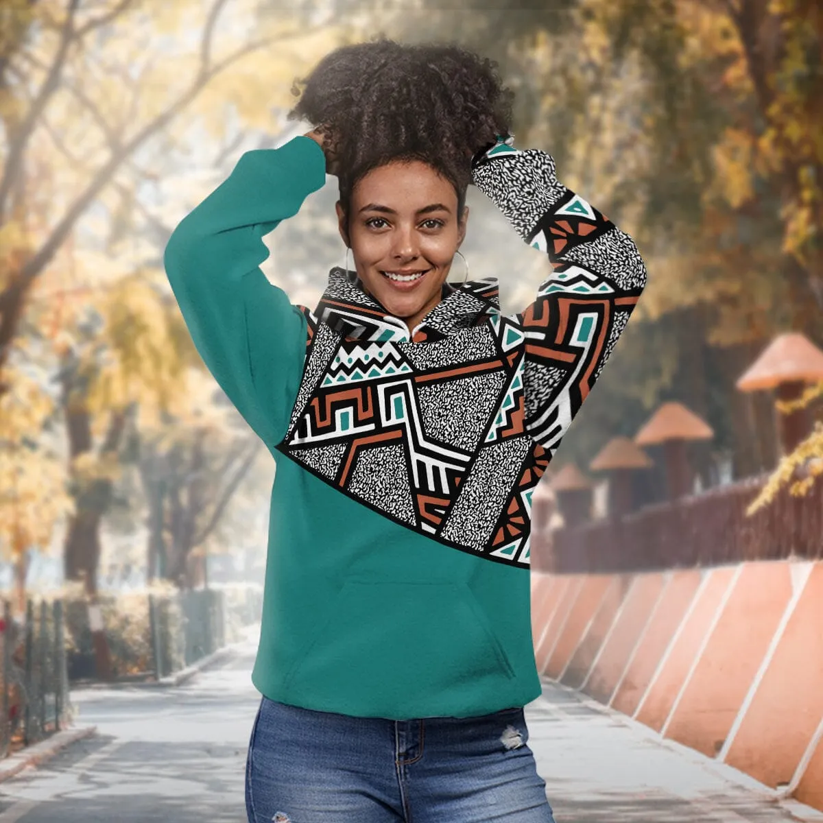 African Geometric Pattern All-over Hoodie