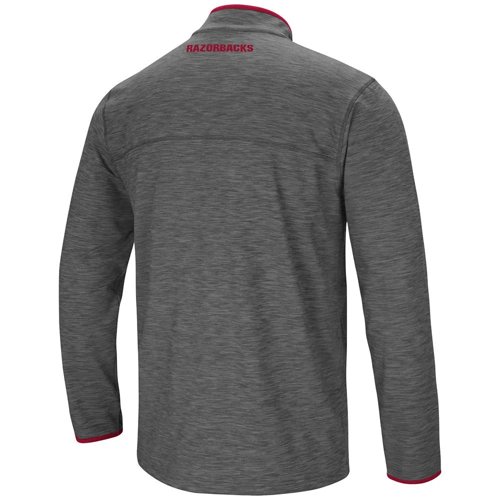 Arkansas Razorbacks Colosseum Gray Diemert 1/4 Zip LS Pullover Windshirt