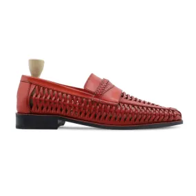 Barcelona - Men's Burgendy Hand Woven Calf Leather Loafer