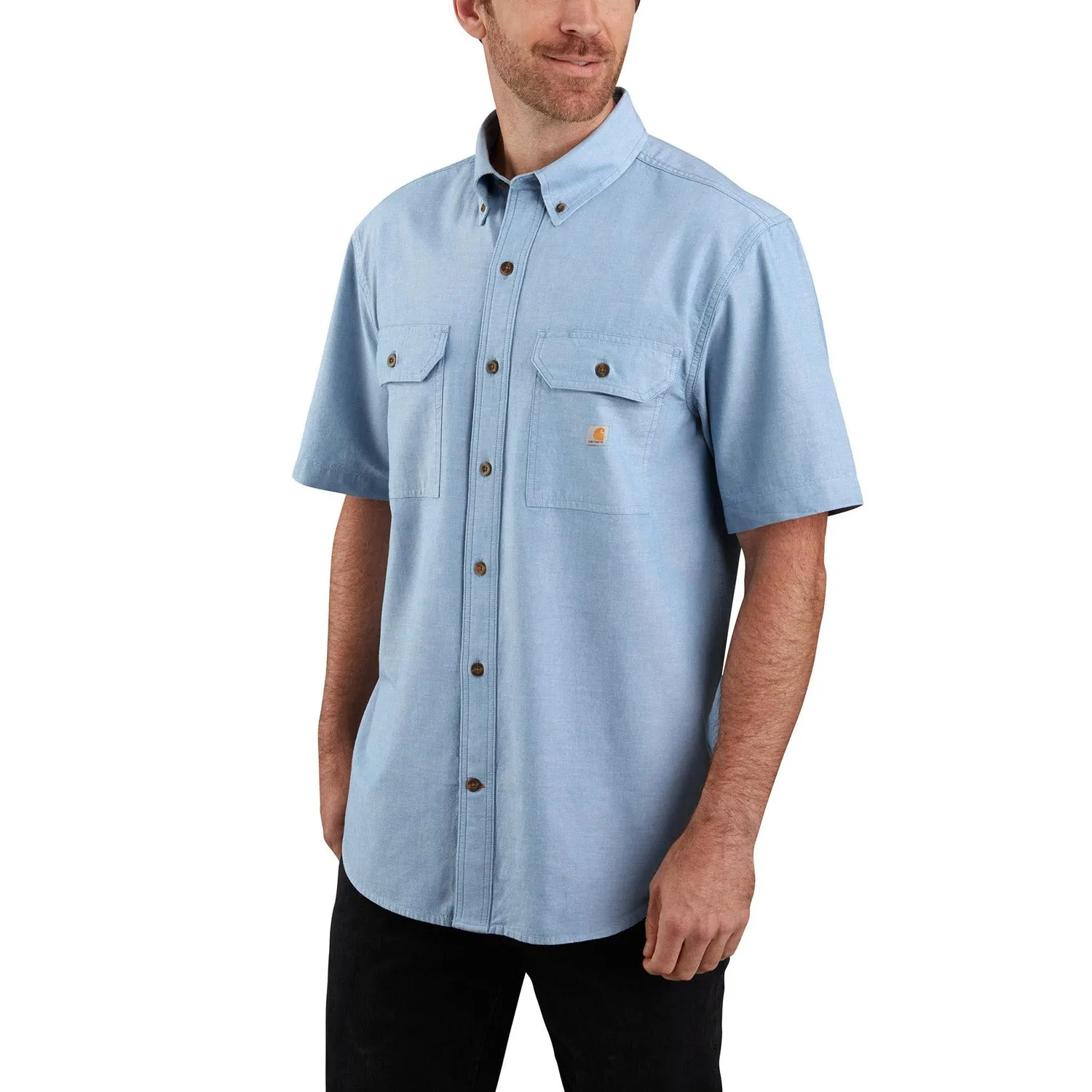 Carhartt Men's Loose Fit Midweight Chambray Short Sleeve Shirt