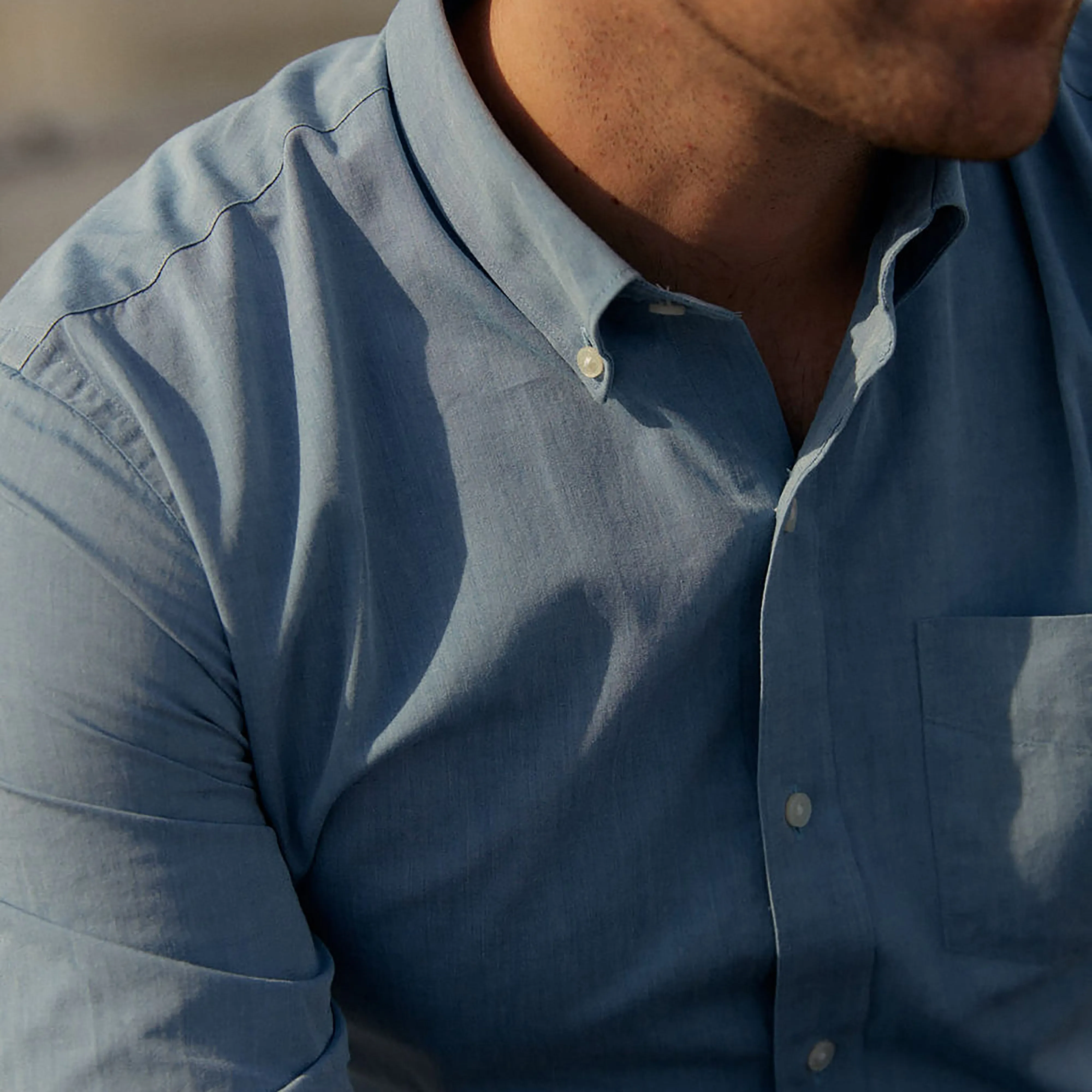 Chambray Light Wash Dress Shirt