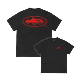 Corteiz Halftone Island Tee Black/Red