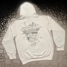 *CROOKS & CASTLES* (WHITE) ~GALACTIC MEDUSA~ PULLOVER HOODIES FOR MEN