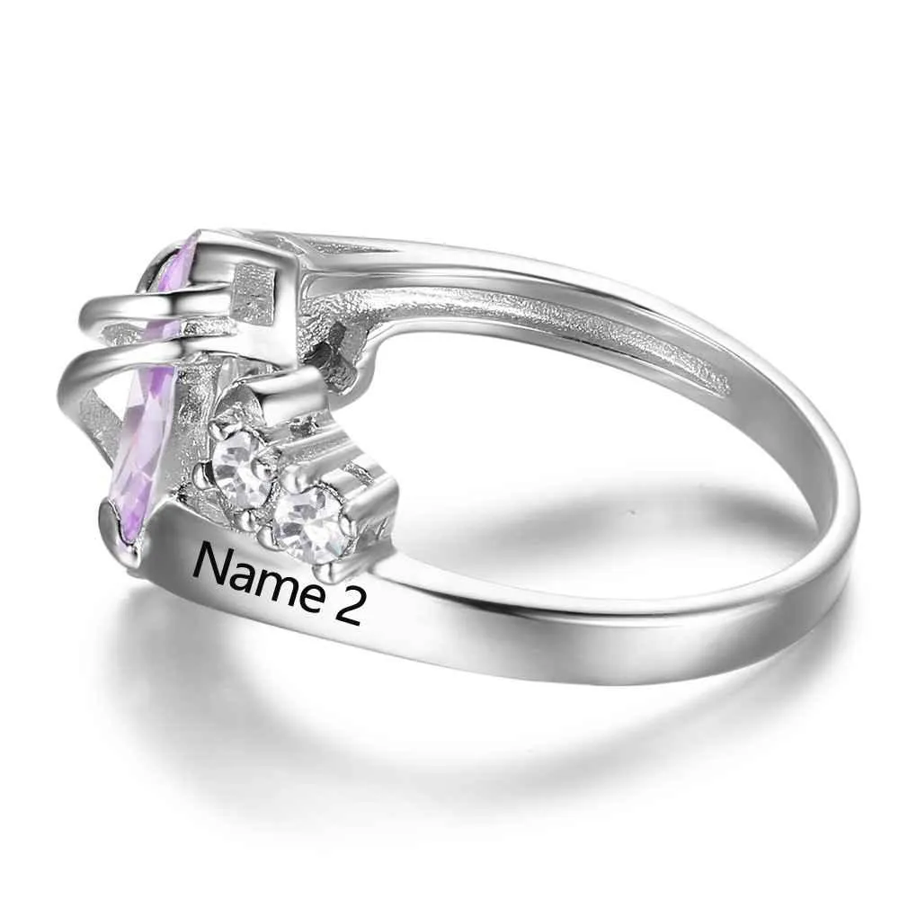 Custom 925 Sterling Silver Love Bands- Crafted with Birthstone