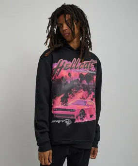 Dodge Hellcat Graphic Print Hoodie - Black