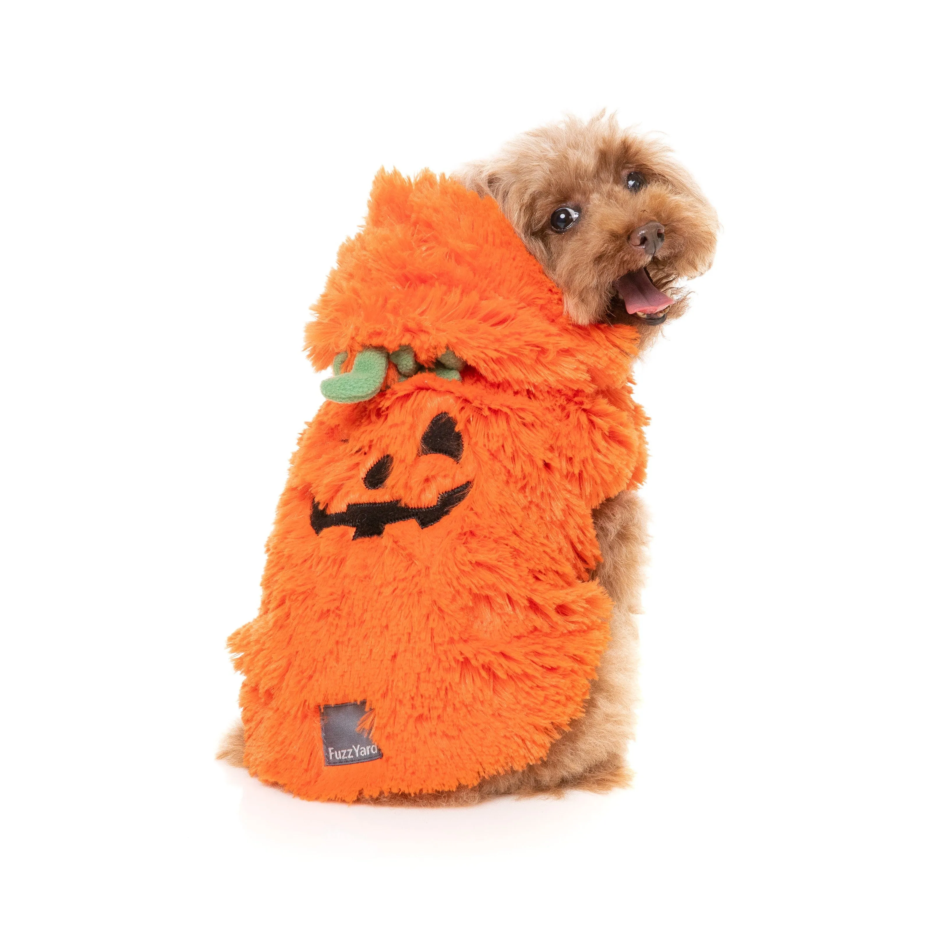 FuzzYard Halloween Dog Apparel Pumpkin Head Hoodie Size 7