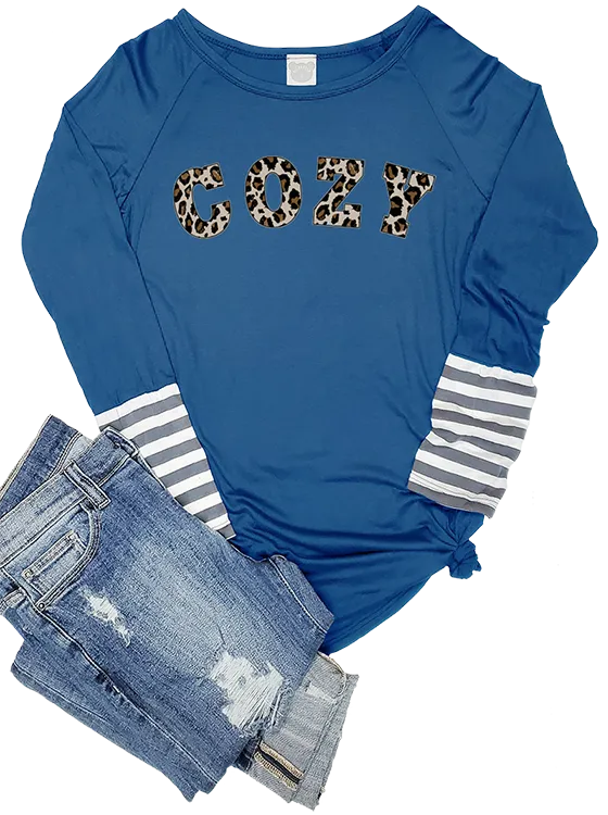 Graphic Top Cozy Leopard