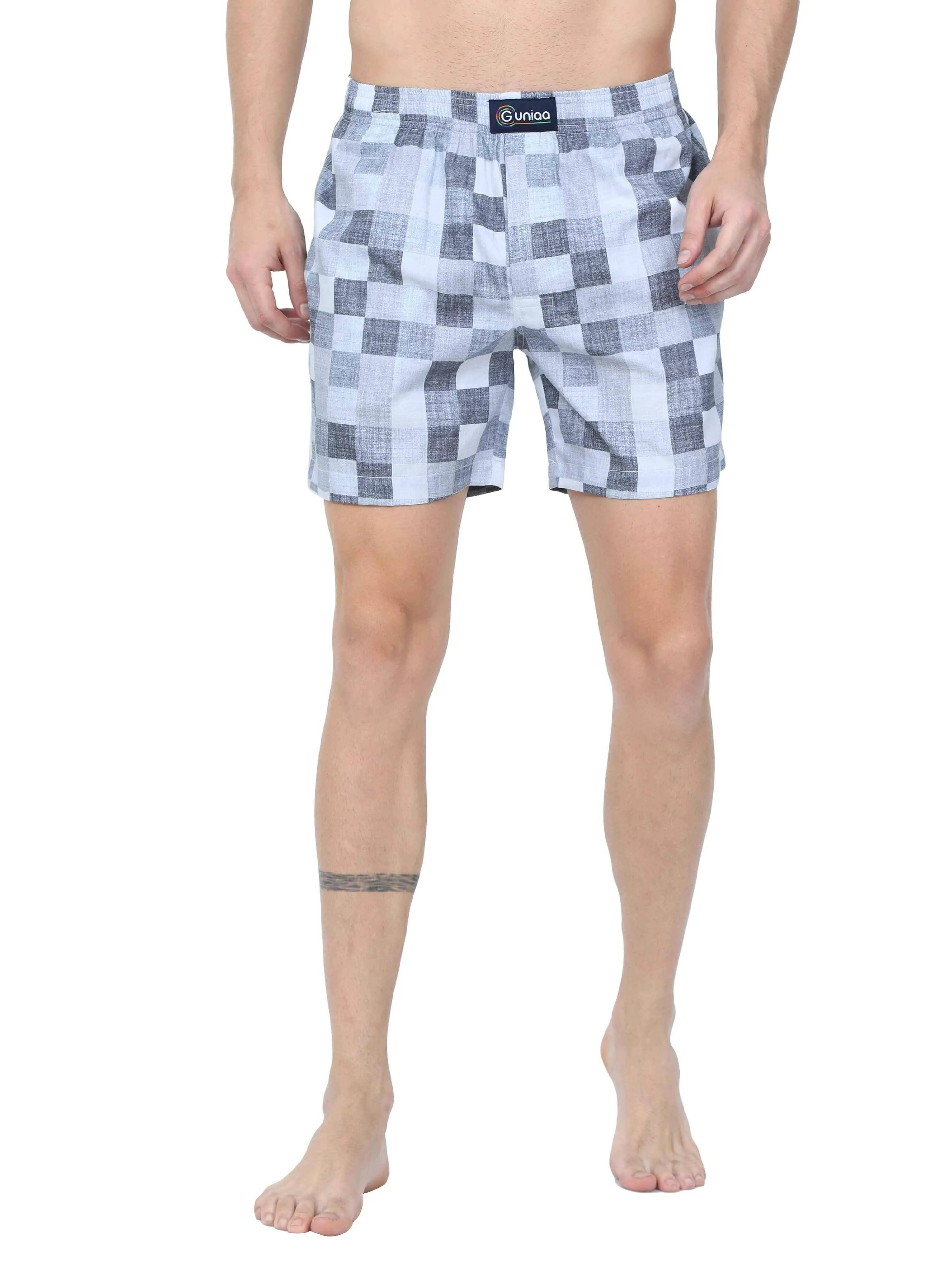 GUNIAA MEN'S CHESS  PRINTED BOXER