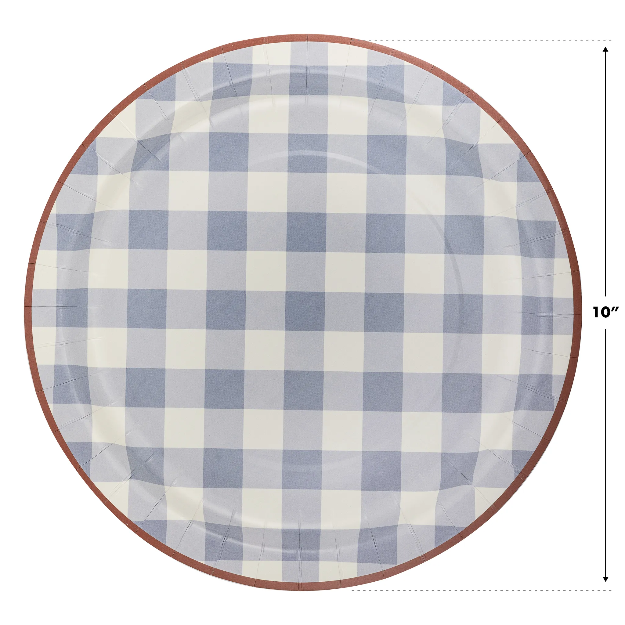 HAM1040 - Hamptons Chambray Gingham Paper Plate