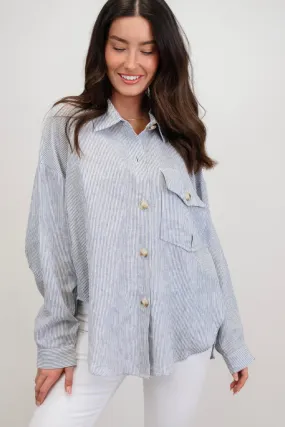 High Tide Linen Button Up Top