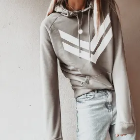 Light khaki hoody with white double chevron *new*