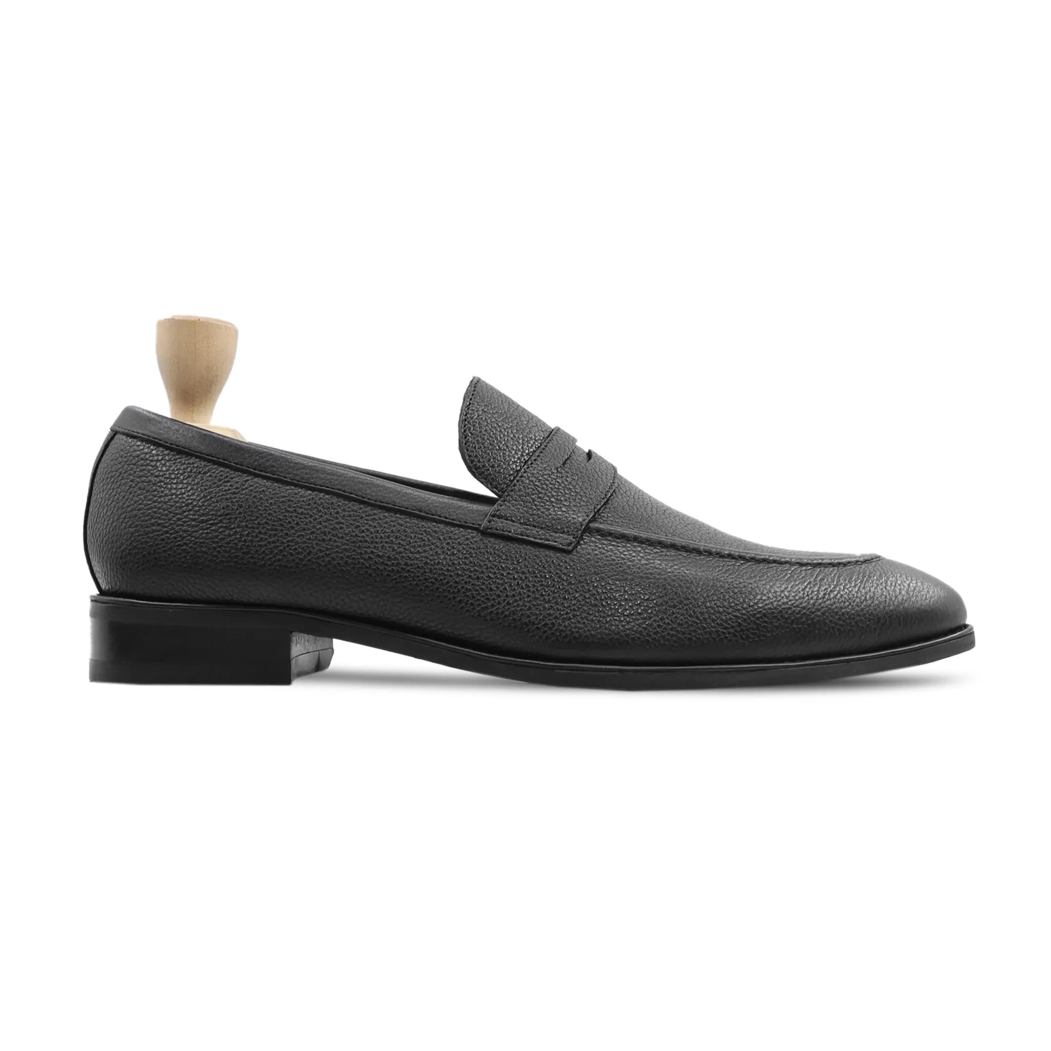 Litija - Men's Black Pebble Grain Leather Loafer