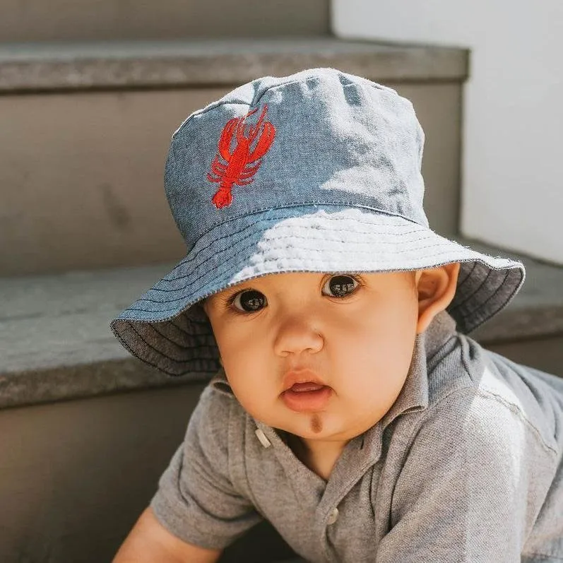 Lobster UPF 25  Chambray Bucket Hat for Babies and Toddlers