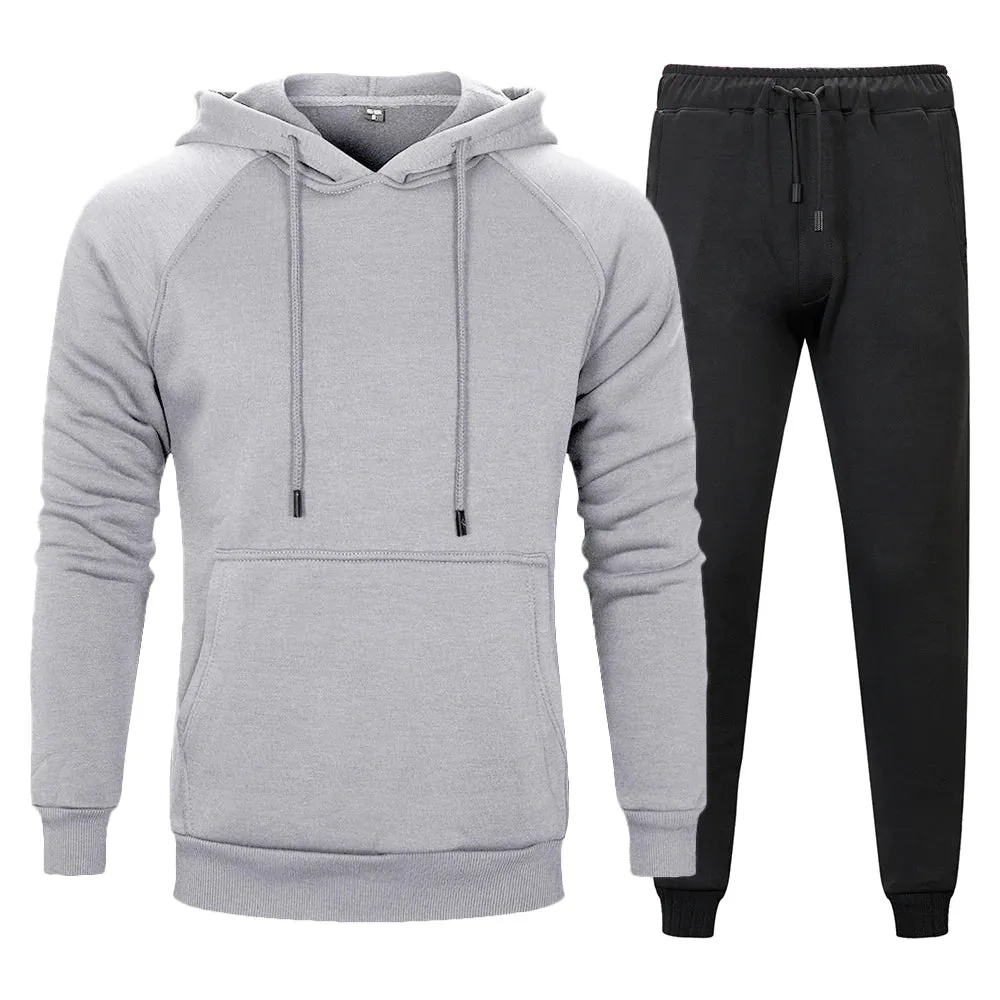 Men's Casual Loose Hooded Hodies Joggers Two-Piece Set