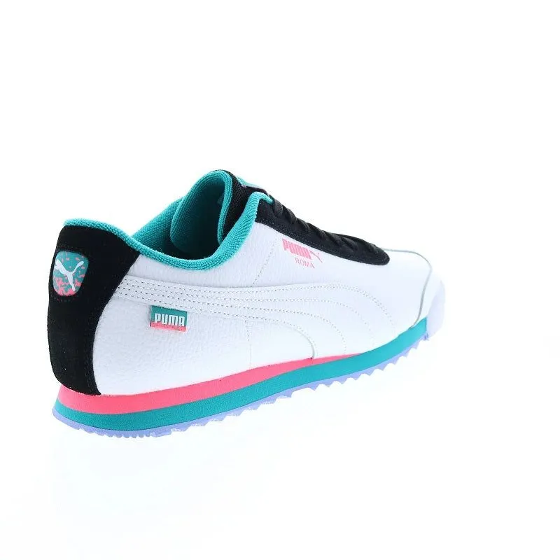 Puma Men's Roma Basic Fandom Shoes - White / Phantom Black / Deep Aqua / Sunset Glow