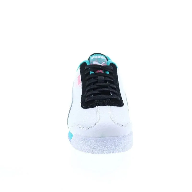 Puma Men's Roma Basic Fandom Shoes - White / Phantom Black / Deep Aqua / Sunset Glow