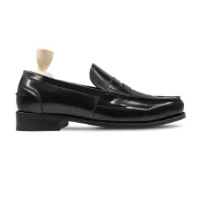 Shalan - Men's Black Box Leather High Shine Loafer