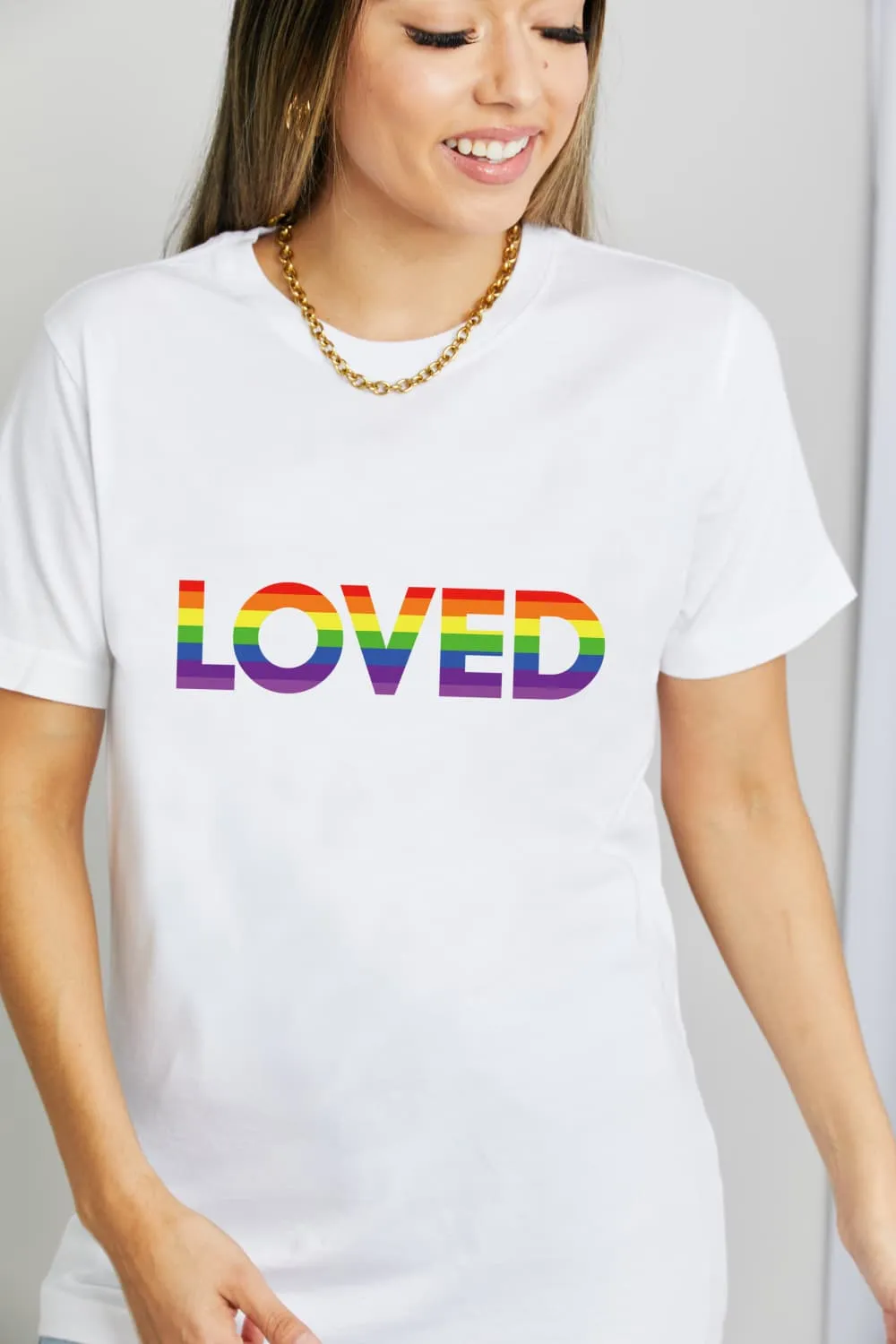 Simply Love, LOVED Graphic Cotton T-Shirt