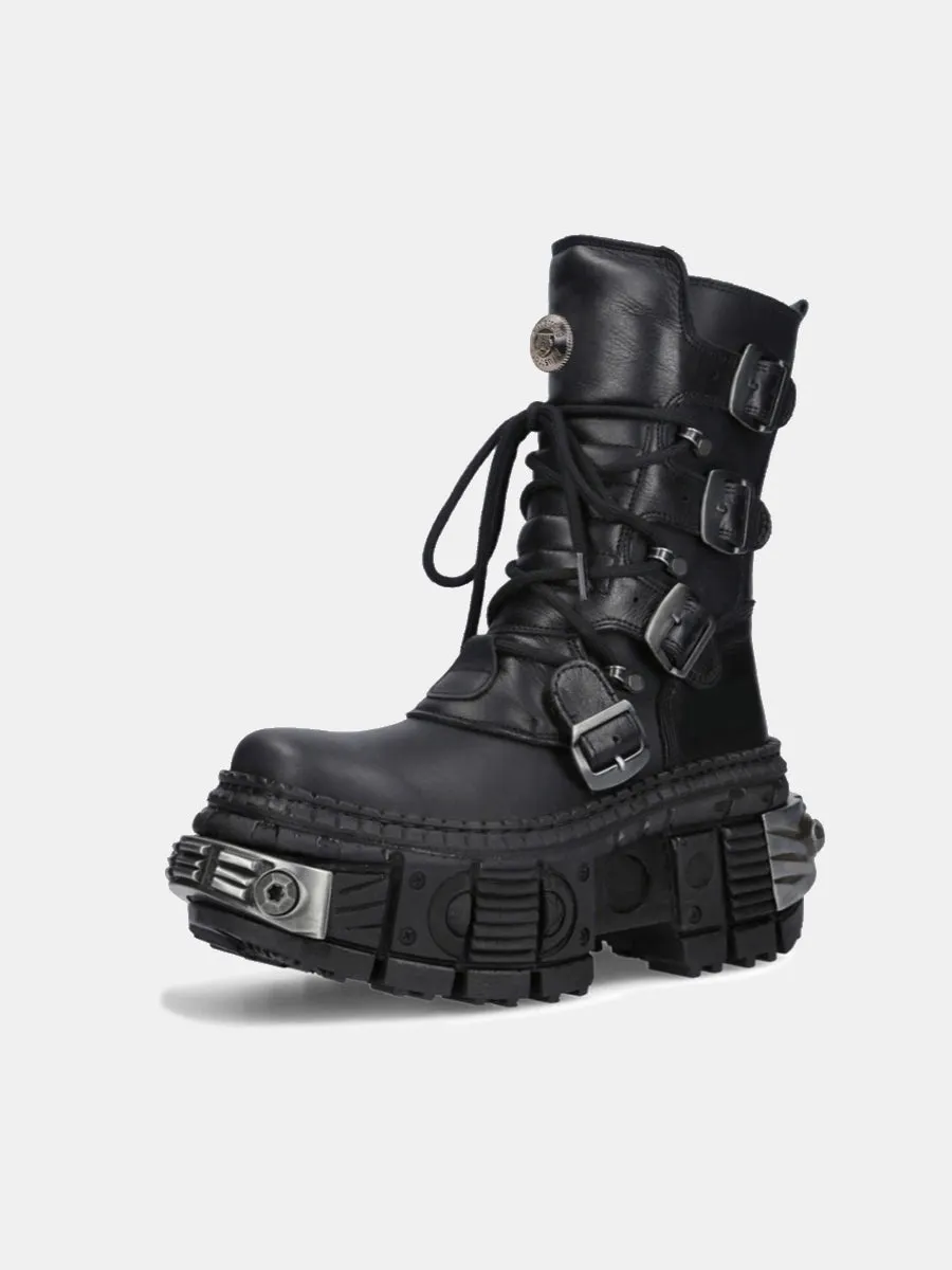 TEEK - Mens Platform Heavy Metal Motorcycle Boots