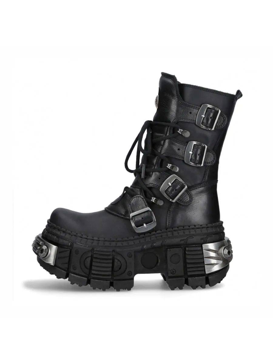 TEEK - Mens Platform Heavy Metal Motorcycle Boots