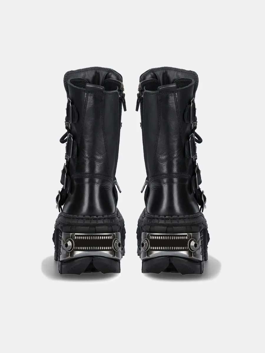 TEEK - Mens Platform Heavy Metal Motorcycle Boots