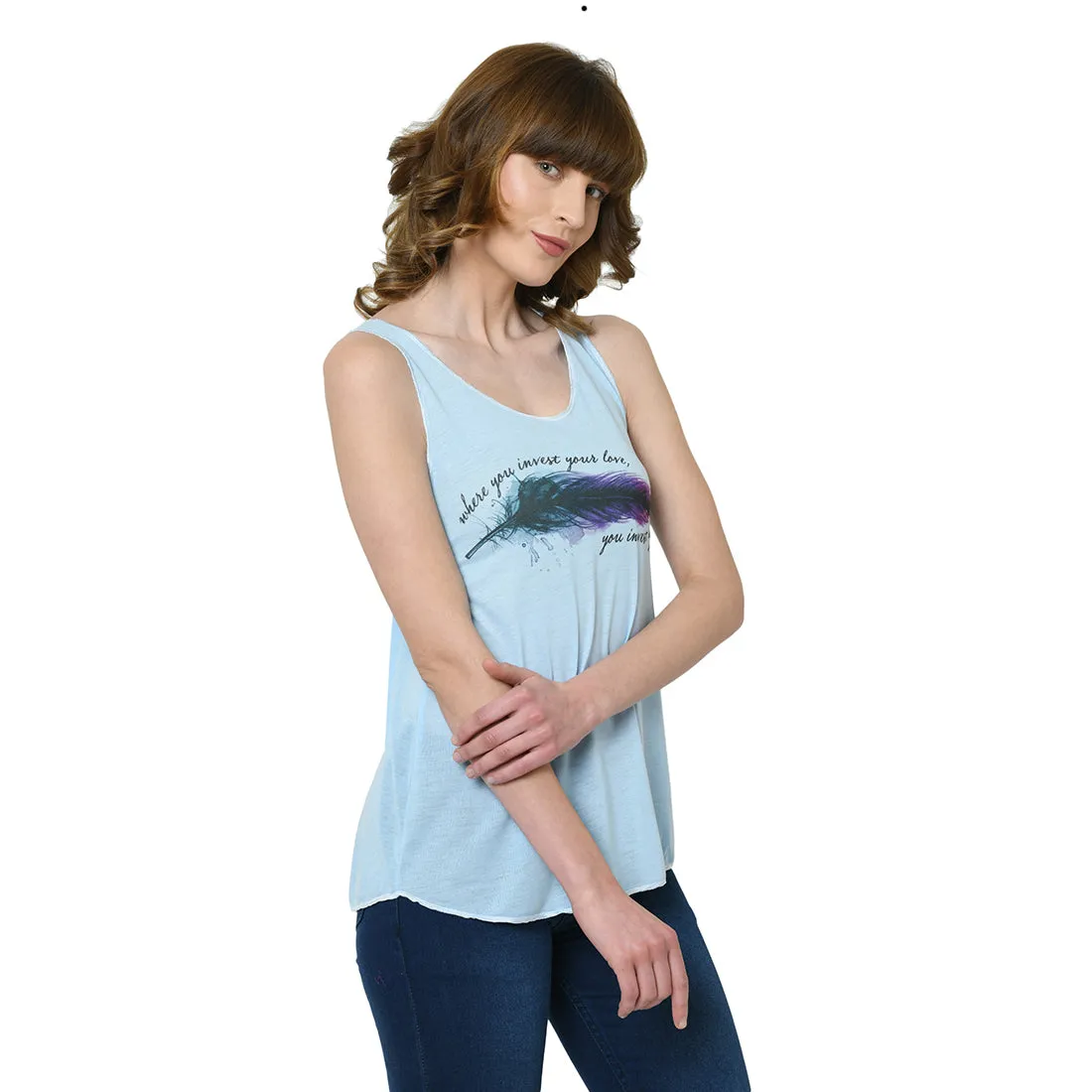 Vimal Jonney Blue Tank Top For Women's