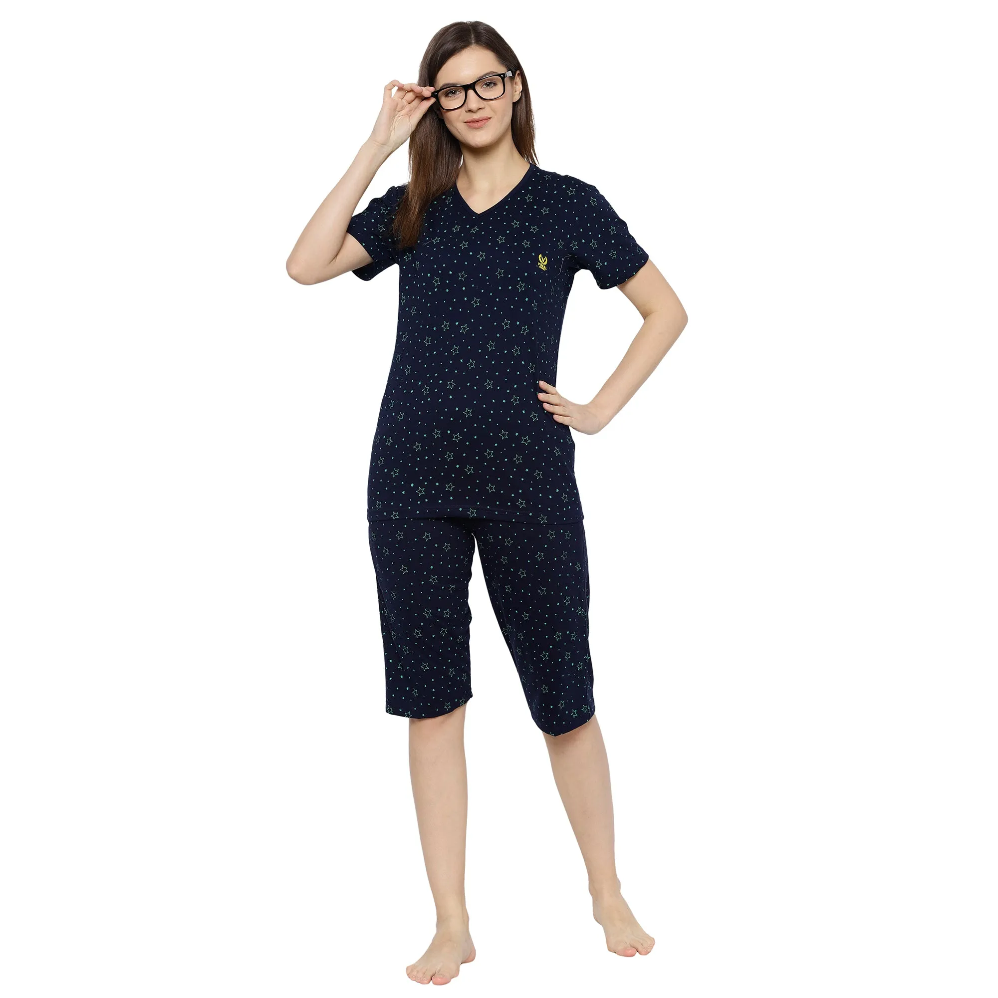 Vimal Jonney Blue Women's Night Suit