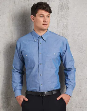 Winning Spirit Men's Wrinkle Free Long Sleeve Chambray Shirts (BS03L)