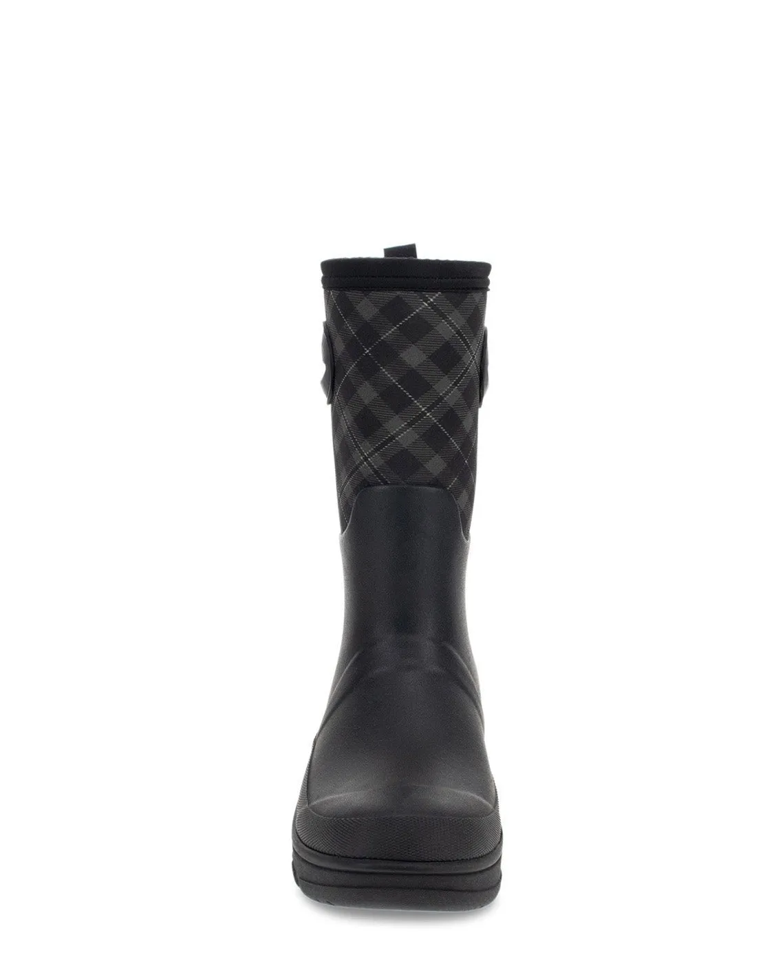 Women's Plaid Neoprene Mid Cold Weather Boot - Black