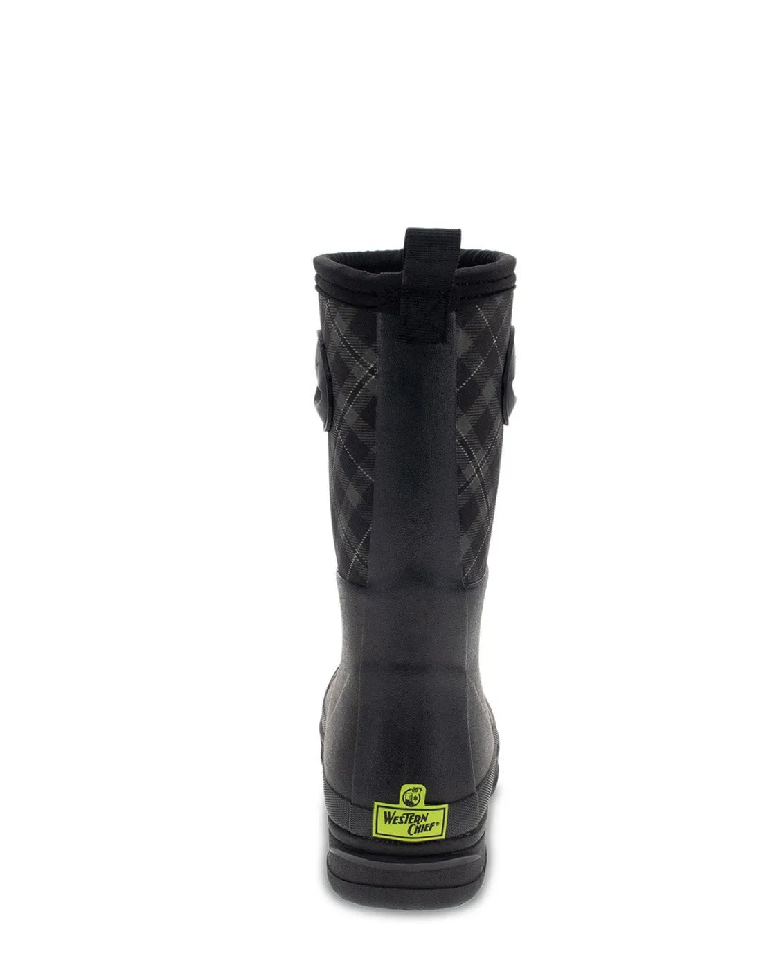 Women's Plaid Neoprene Mid Cold Weather Boot - Black