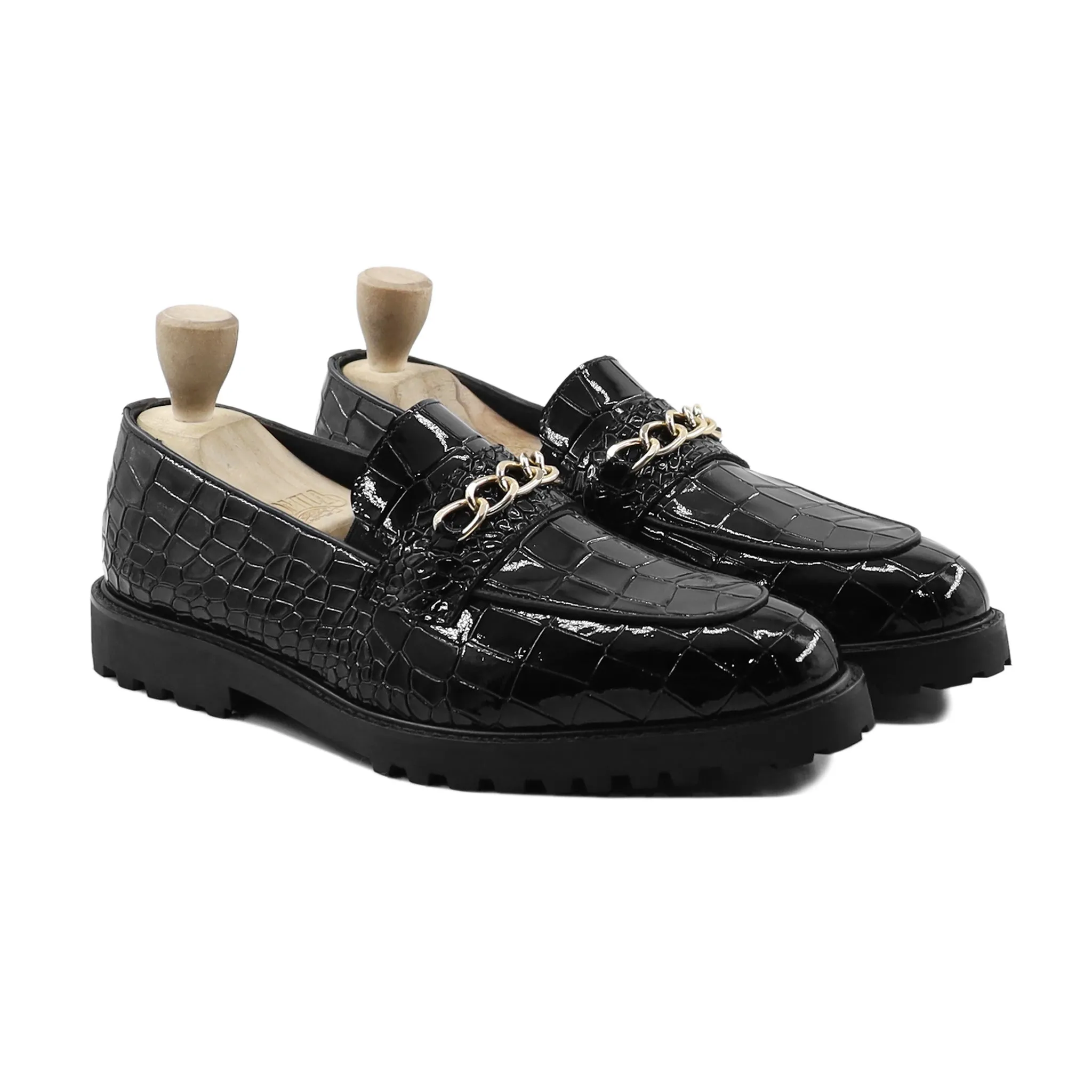 Zank - Men's Black Patent Leather Loafer